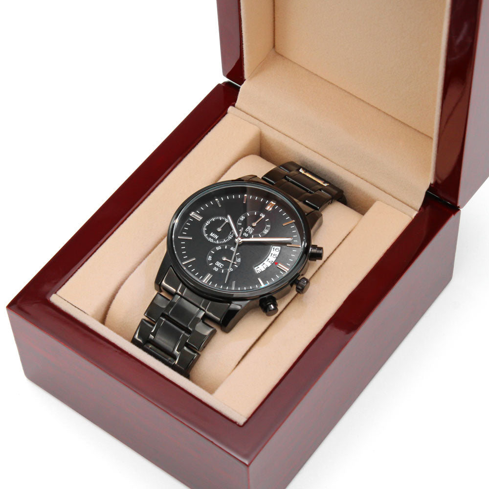 Office of Time Management Engraved Chronograph Watch – Time Was Not Wasted