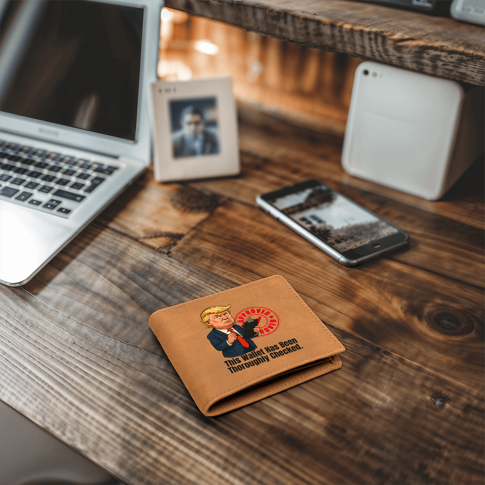 “This Wallet Has Been Thoroughly Checked.” Full-Grain Leather Wallet