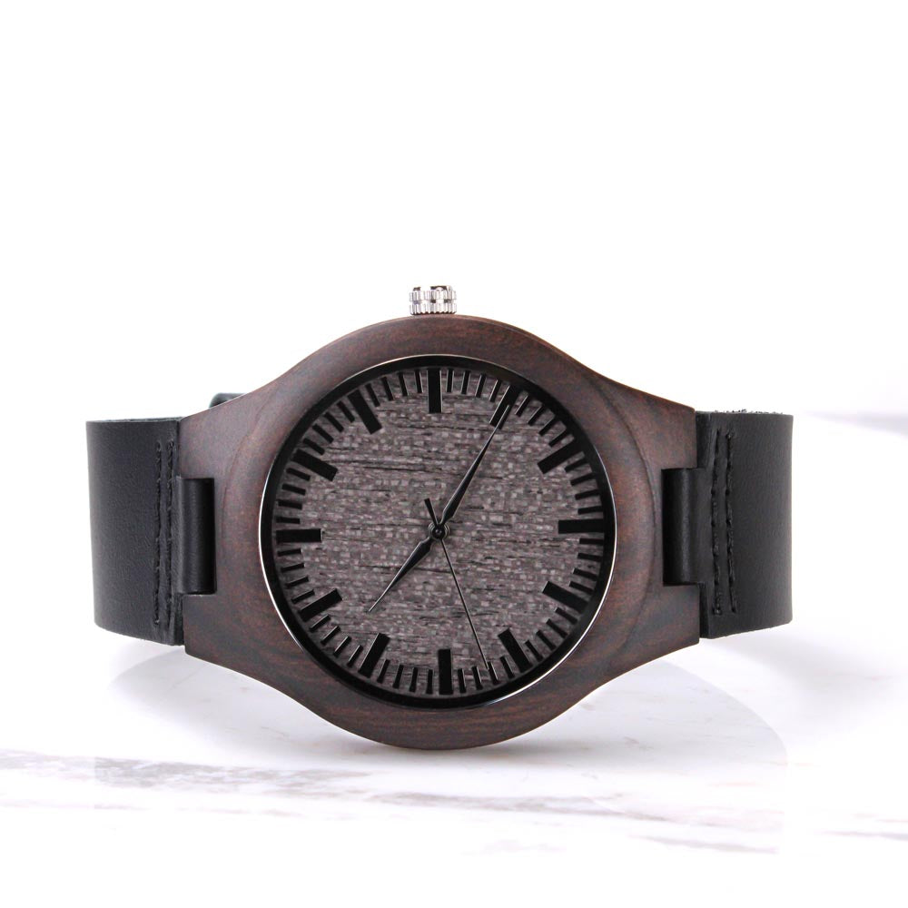 Chronologically Unbothered Engraved Wooden Watch | Funny Cat Lover Gift