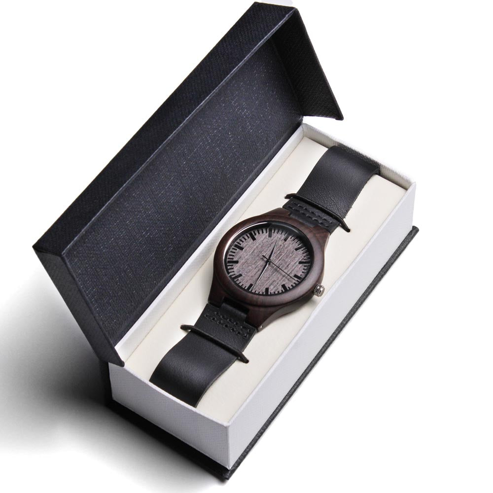 Time of Death: TBD Engraved Wooden Watch | Dark Humor & True Crime Gift for Men