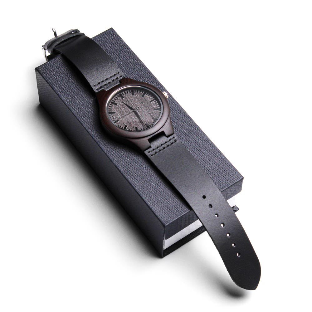 Time of Death: TBD Engraved Wooden Watch | Dark Humor & True Crime Gift for Men