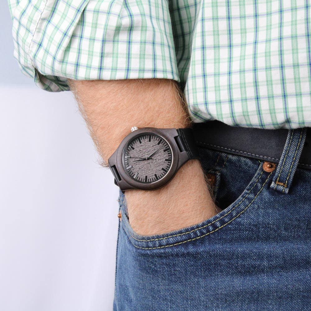 Time of Death: TBD Engraved Wooden Watch | Dark Humor & True Crime Gift for Men