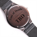Time of Death: TBD Engraved Wooden Watch | Dark Humor & True Crime Gift for Men