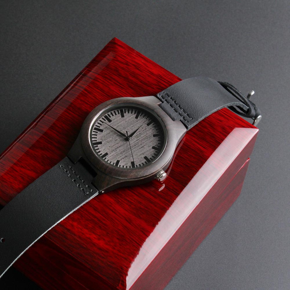 Time of Death: TBD Engraved Wooden Watch | Dark Humor & True Crime Gift for Men