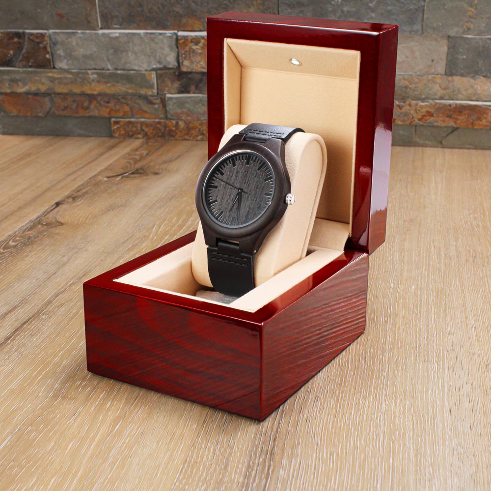 Tick Tock Existential Dread Engraved Wooden Watch | Funny Dark Humor Gift