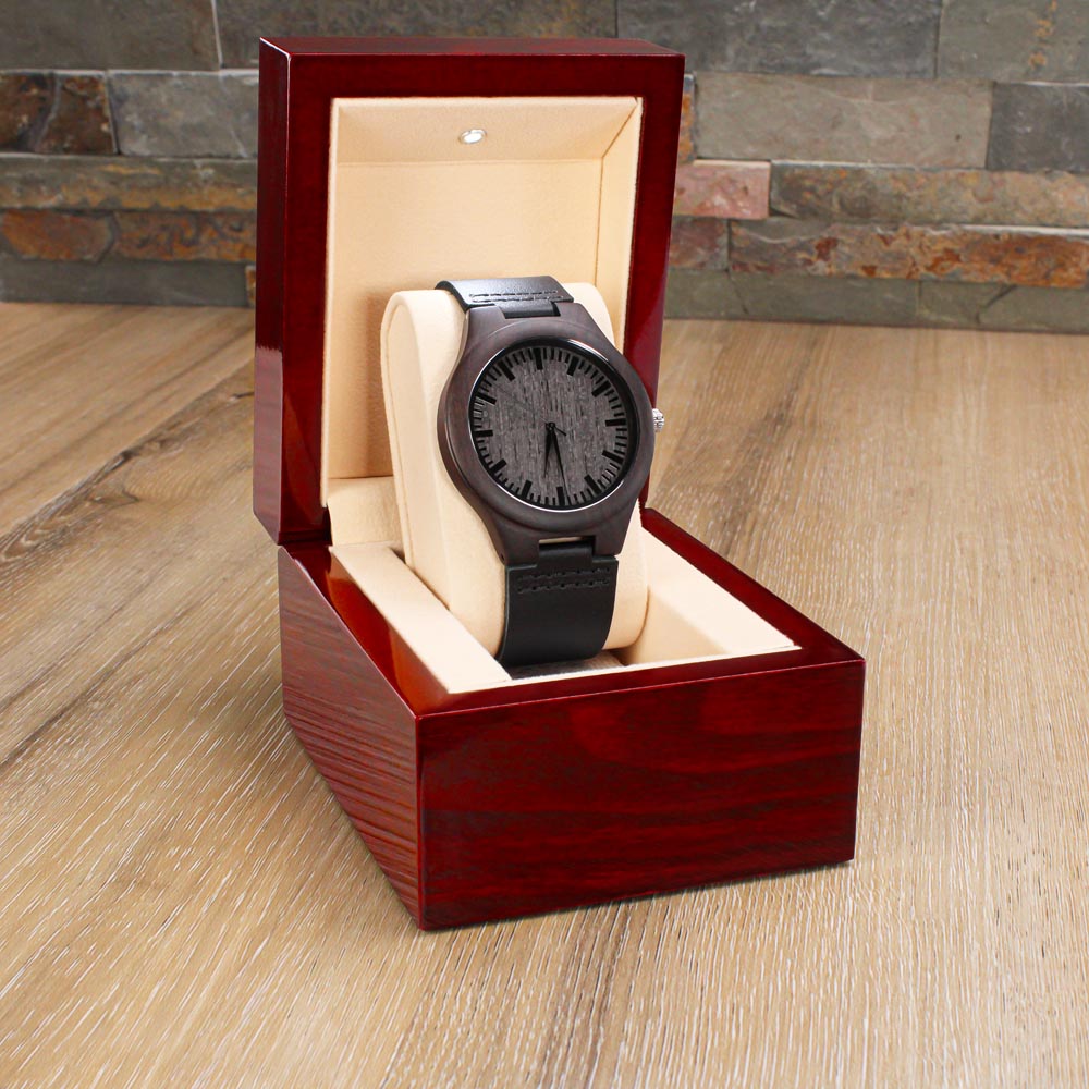 Tick Tock Existential Dread Engraved Wooden Watch | Funny Dark Humor Gift