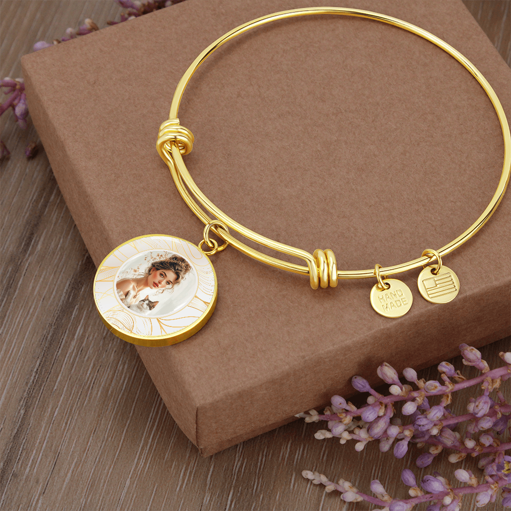 Beautiful Cat Lady Pendant Bracelet