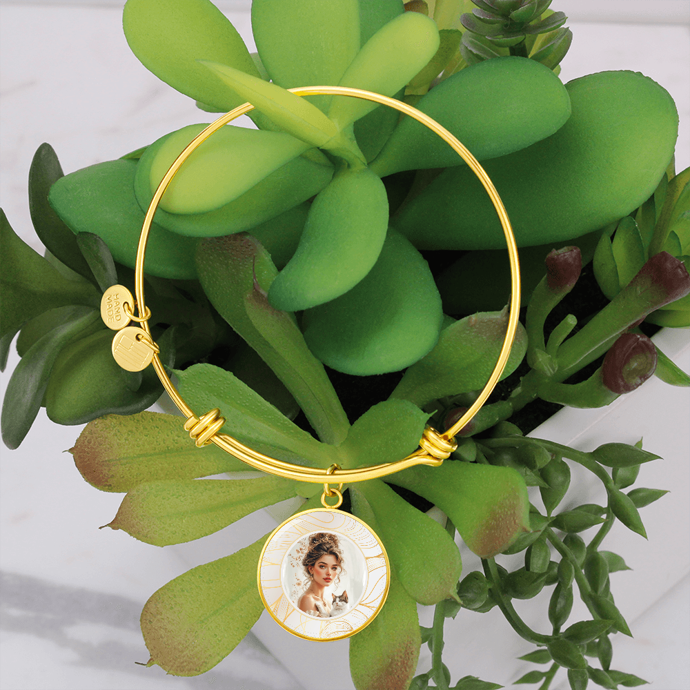 Beautiful Cat Lady Pendant Bracelet