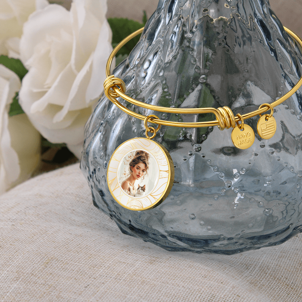 Beautiful Cat Lady Pendant Bracelet