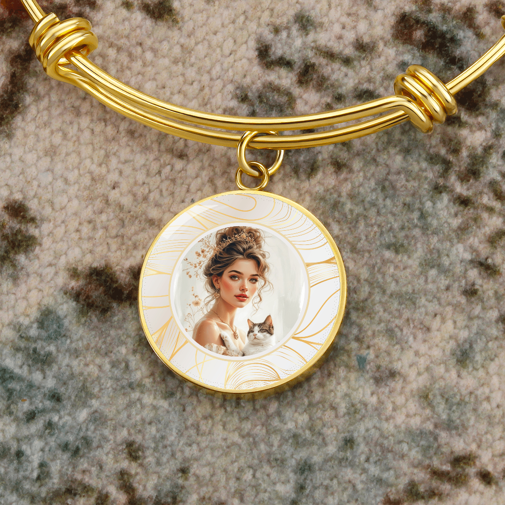 Beautiful Cat Lady Pendant Bracelet