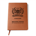 Bureau of Organized Chaos Meeting Notes Journal – Engraved Vegan Leather Notebook
