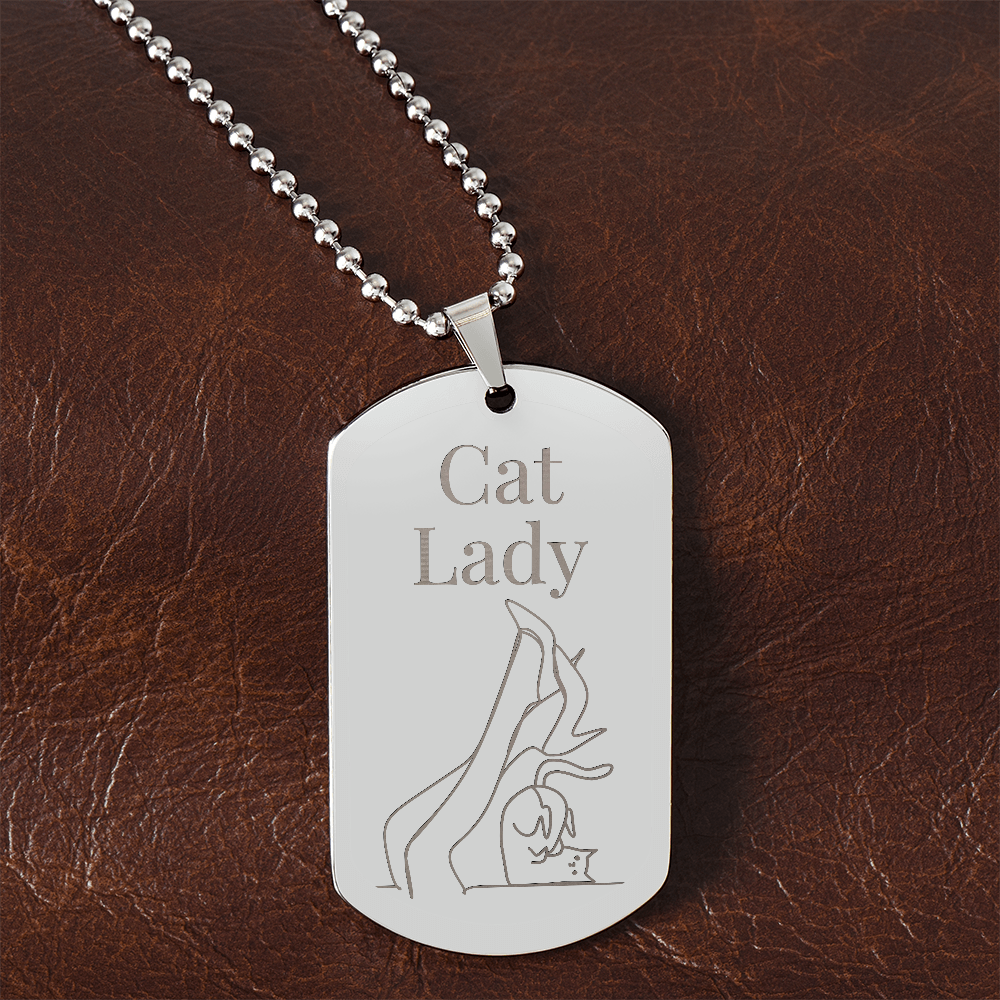 Cat Lady Legs Engraved Necklace