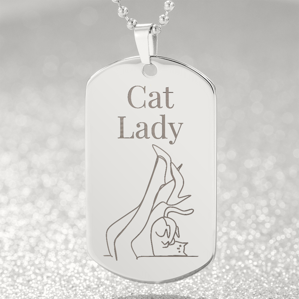 Cat Lady Legs Engraved Necklace