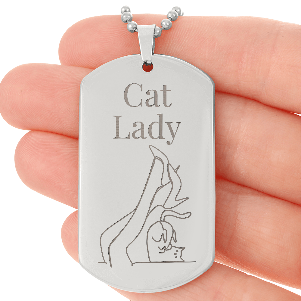 Cat Lady Legs Engraved Necklace