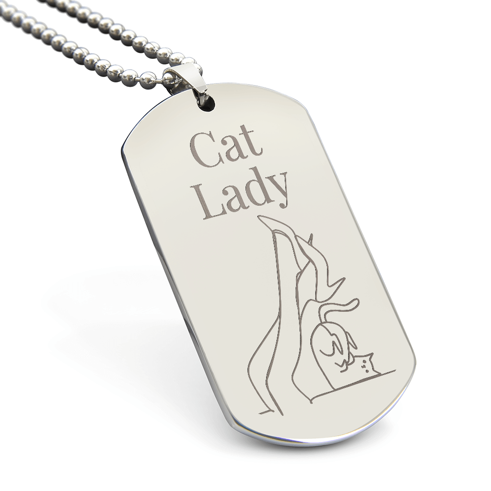 Cat Lady Legs Engraved Necklace