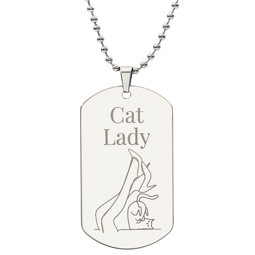 Cat Lady Legs Engraved Necklace