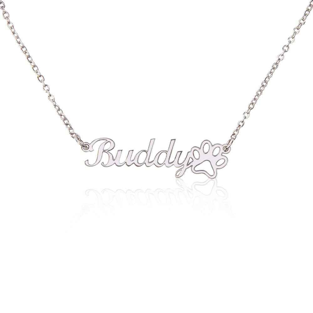 Their Name. Their Paw Prints. Your Heart. | Personalized Pet Name Necklace