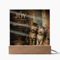 Joy Is a Choice Kitten Acrylic Plaque with LED Base