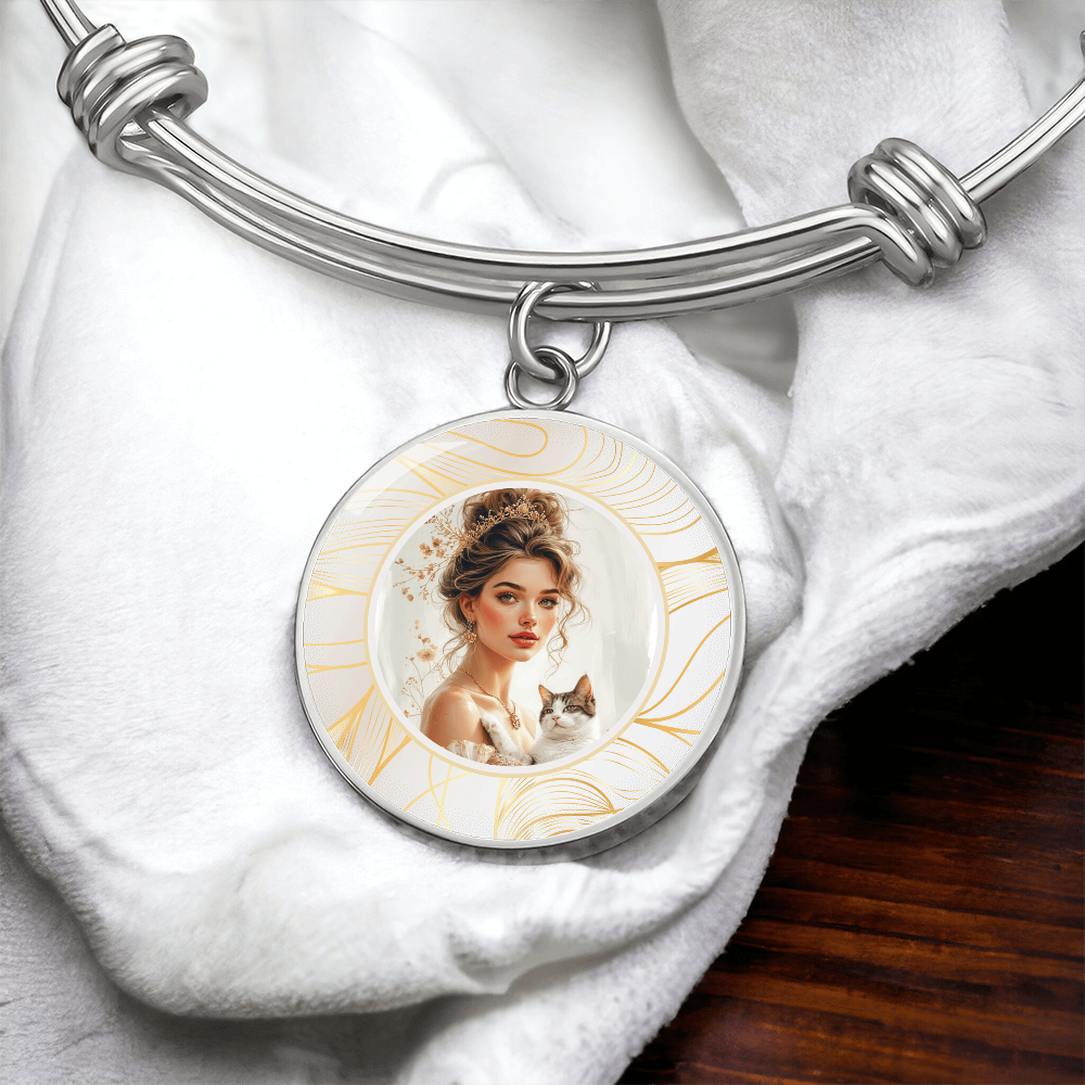 Beautiful Cat Lady Pendant Bracelet