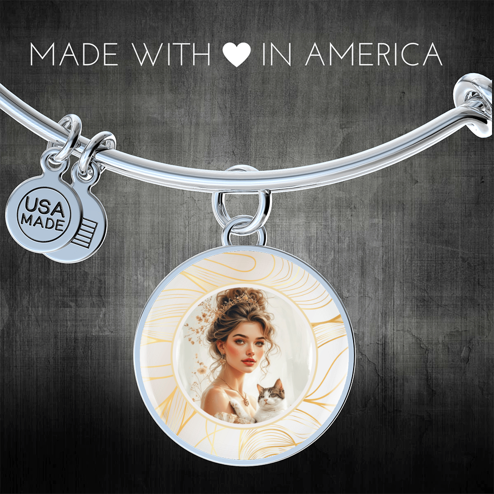 Beautiful Cat Lady Pendant Bracelet