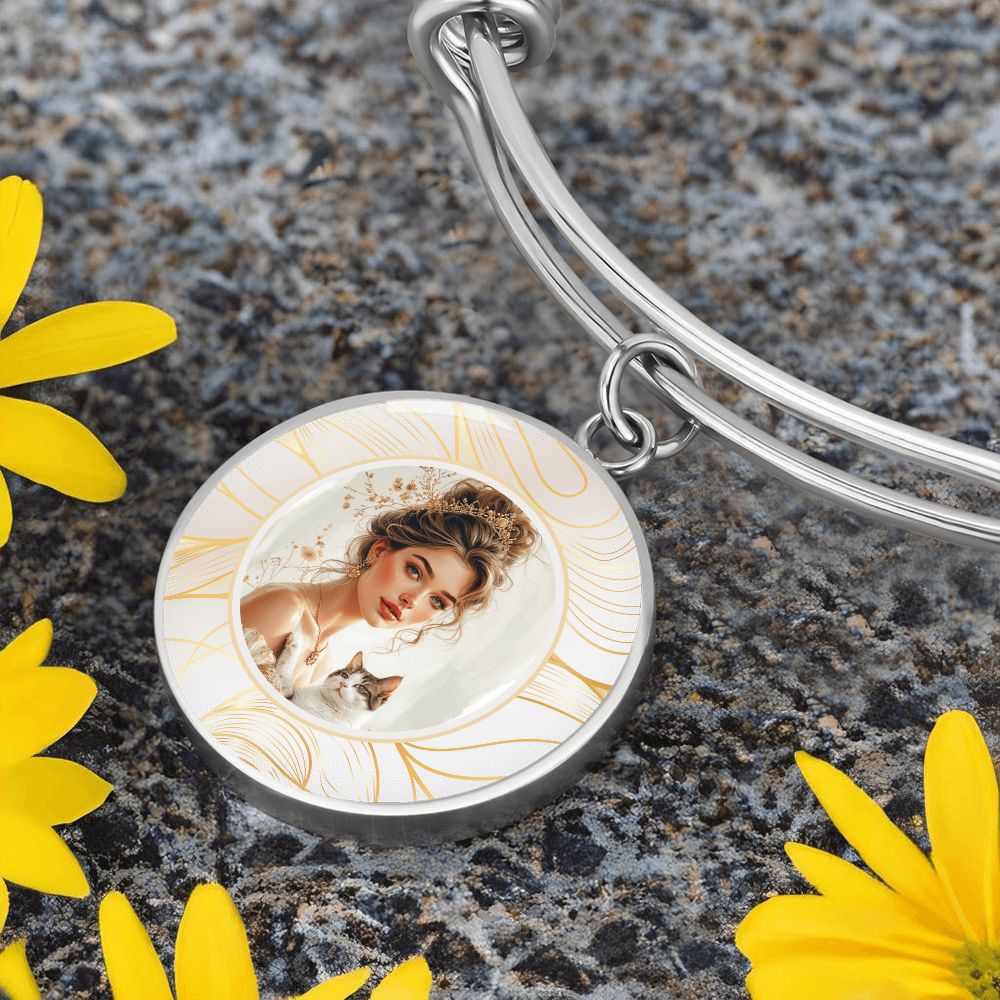 Beautiful Cat Lady Pendant Bracelet