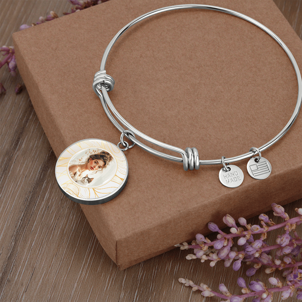 Beautiful Cat Lady Pendant Bracelet