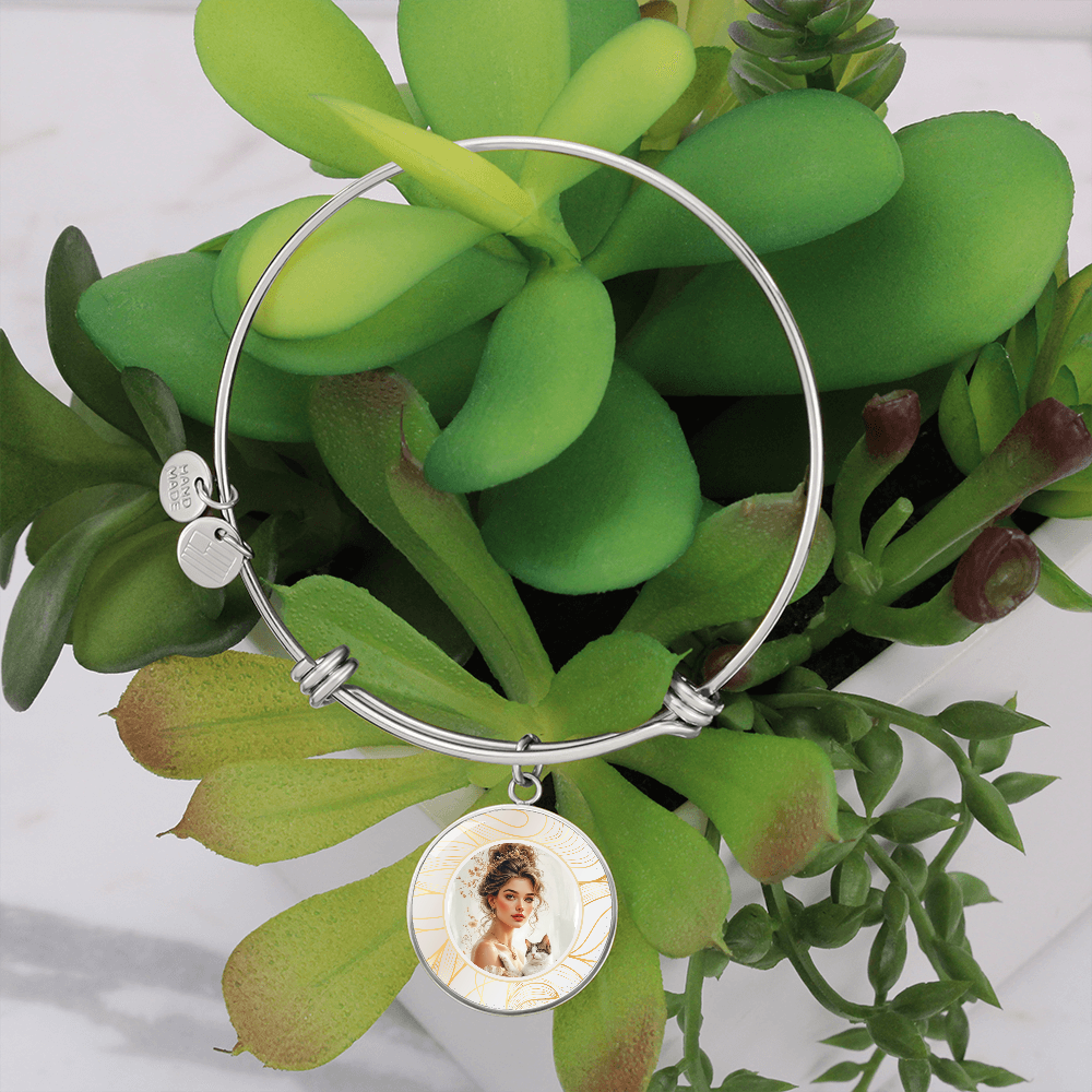 Beautiful Cat Lady Pendant Bracelet