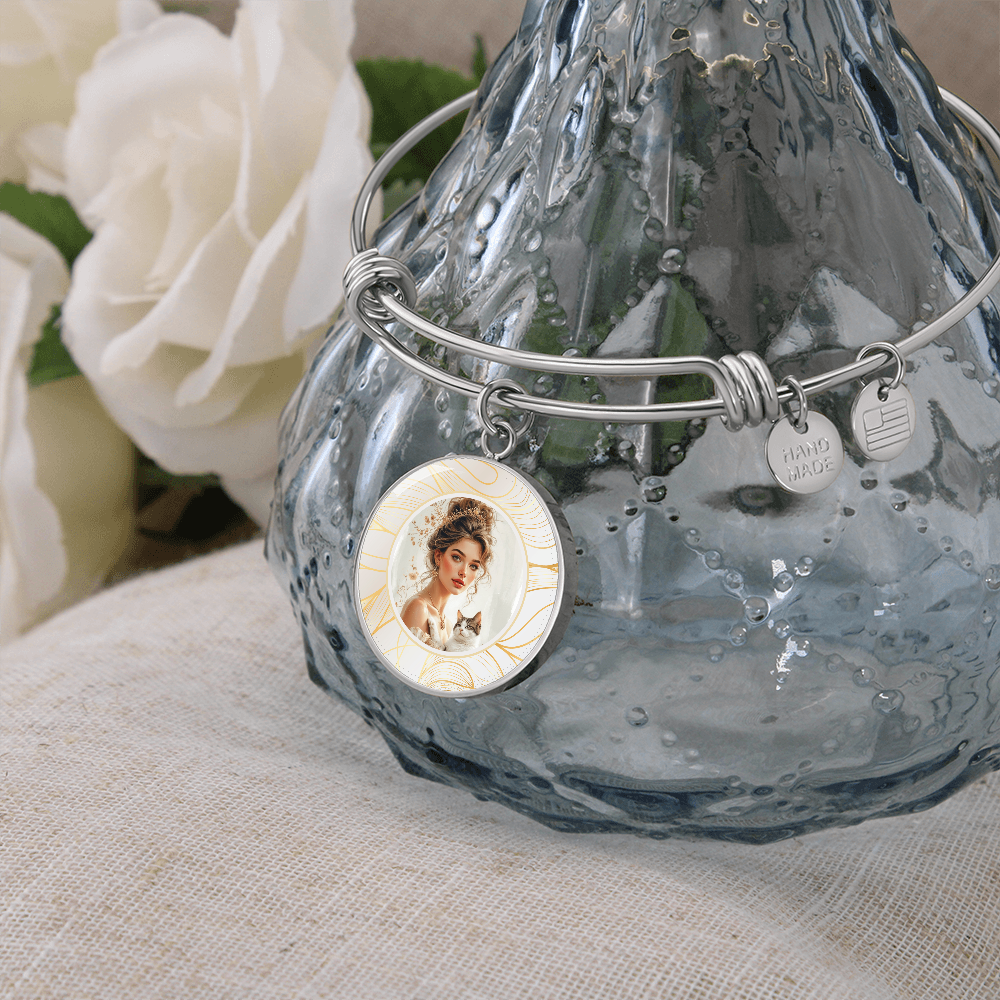 Beautiful Cat Lady Pendant Bracelet