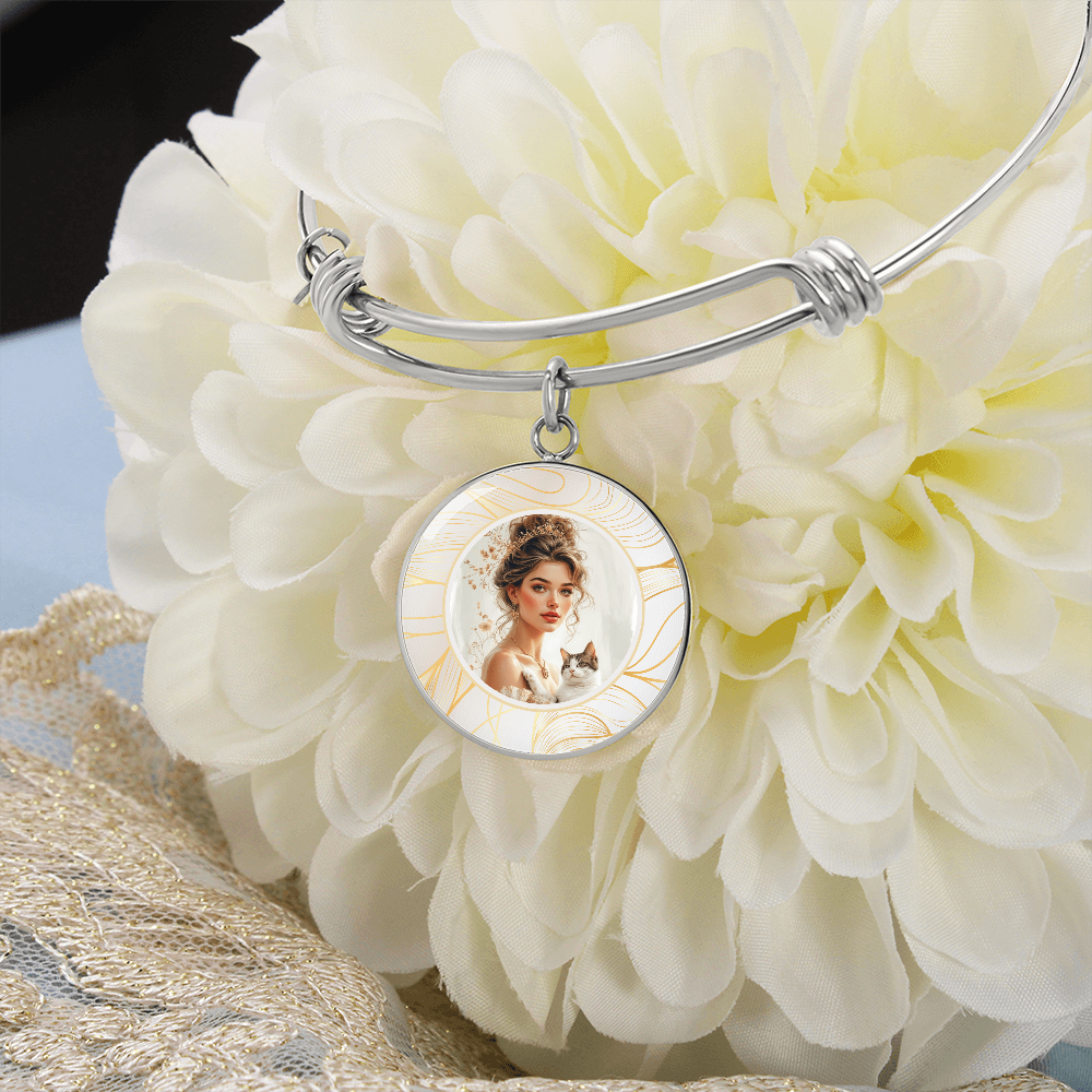 Beautiful Cat Lady Pendant Bracelet