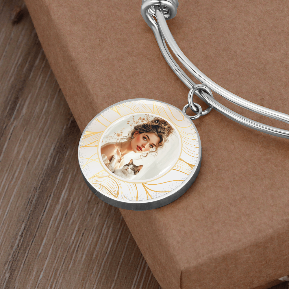 Beautiful Cat Lady Pendant Bracelet