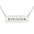 Seize the Day Engraved Horizontal Bar Necklace