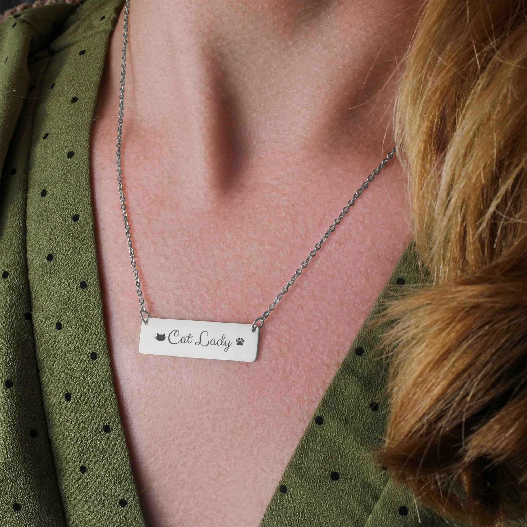 Cat Lady Horizontal Bar Necklace