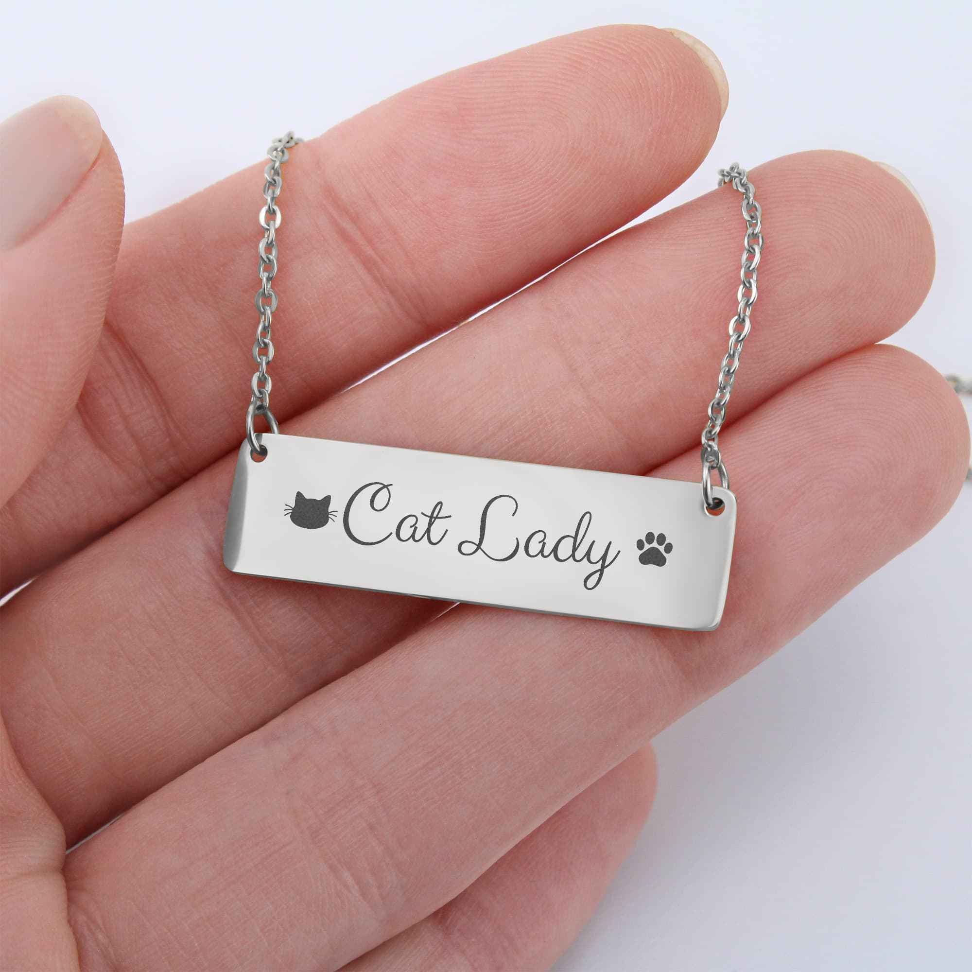 Cat Lady Horizontal Bar Necklace