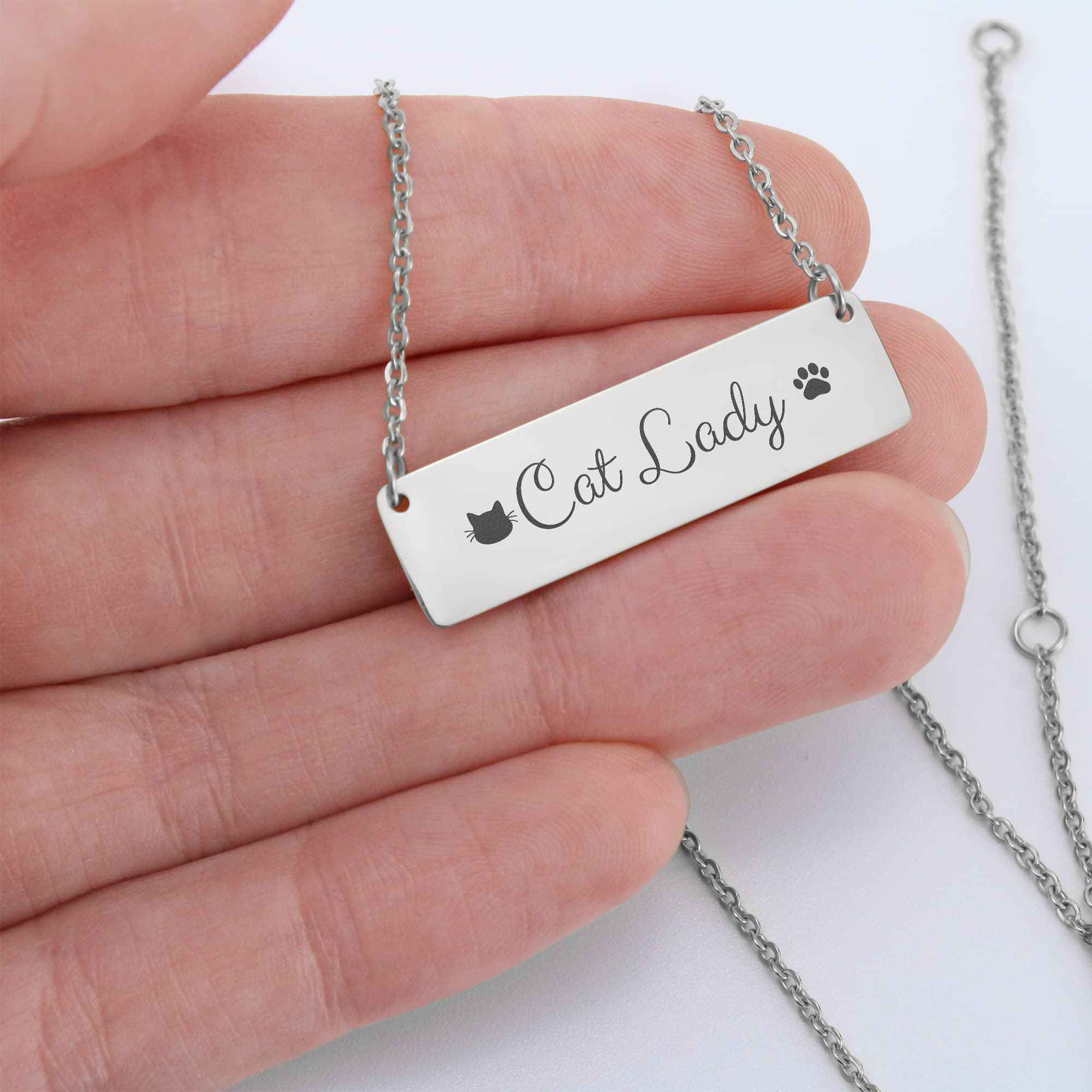 Cat Lady Horizontal Bar Necklace