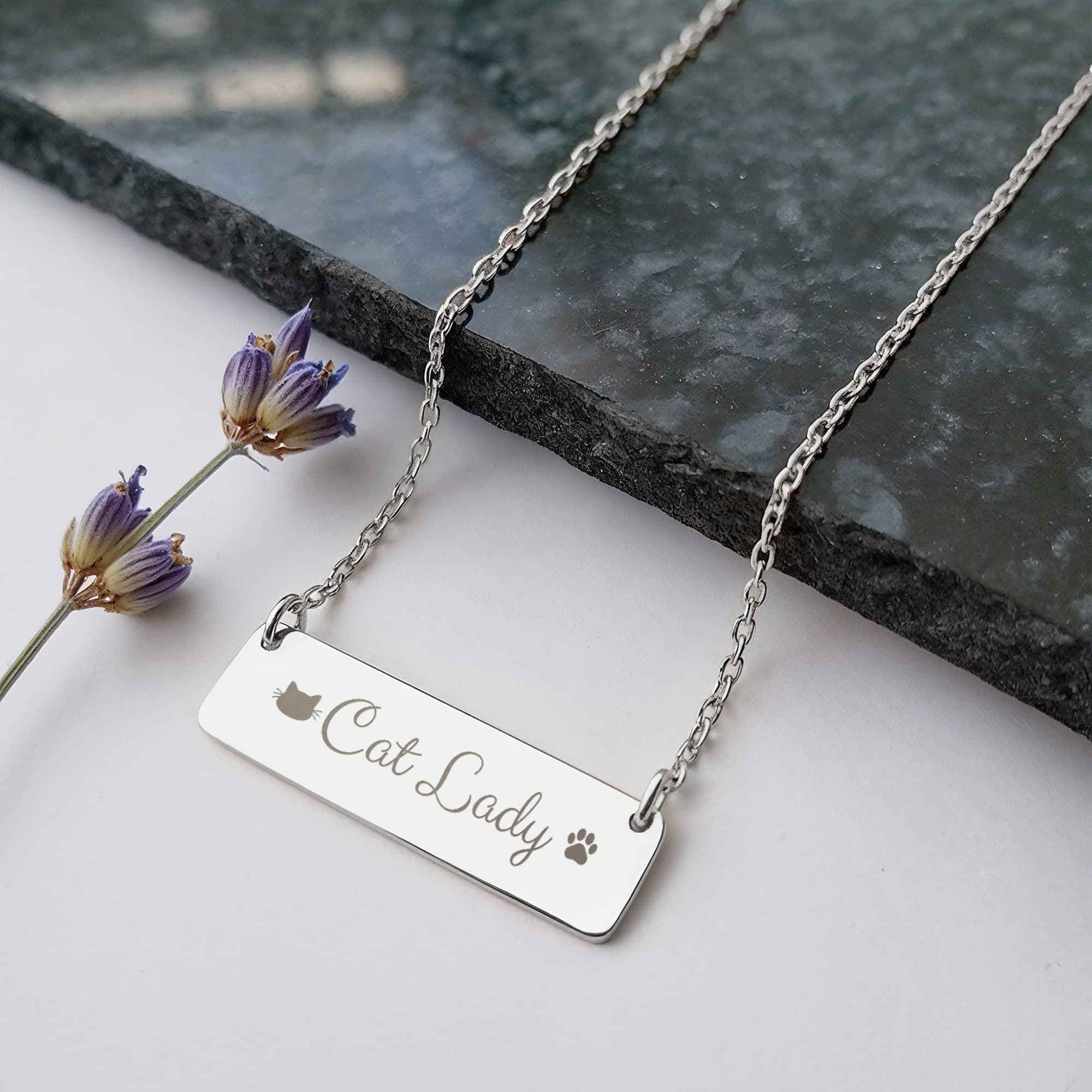 Cat Lady Horizontal Bar Necklace