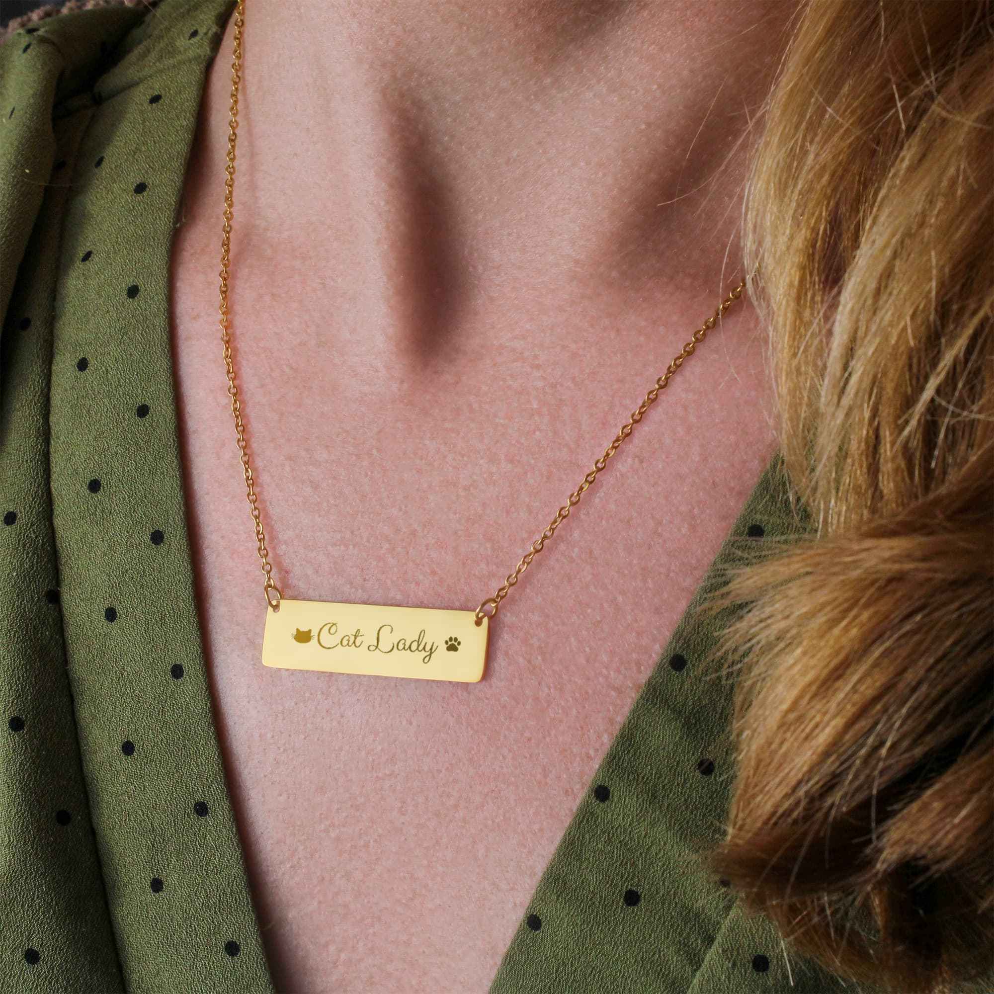 Cat Lady Horizontal Bar Necklace