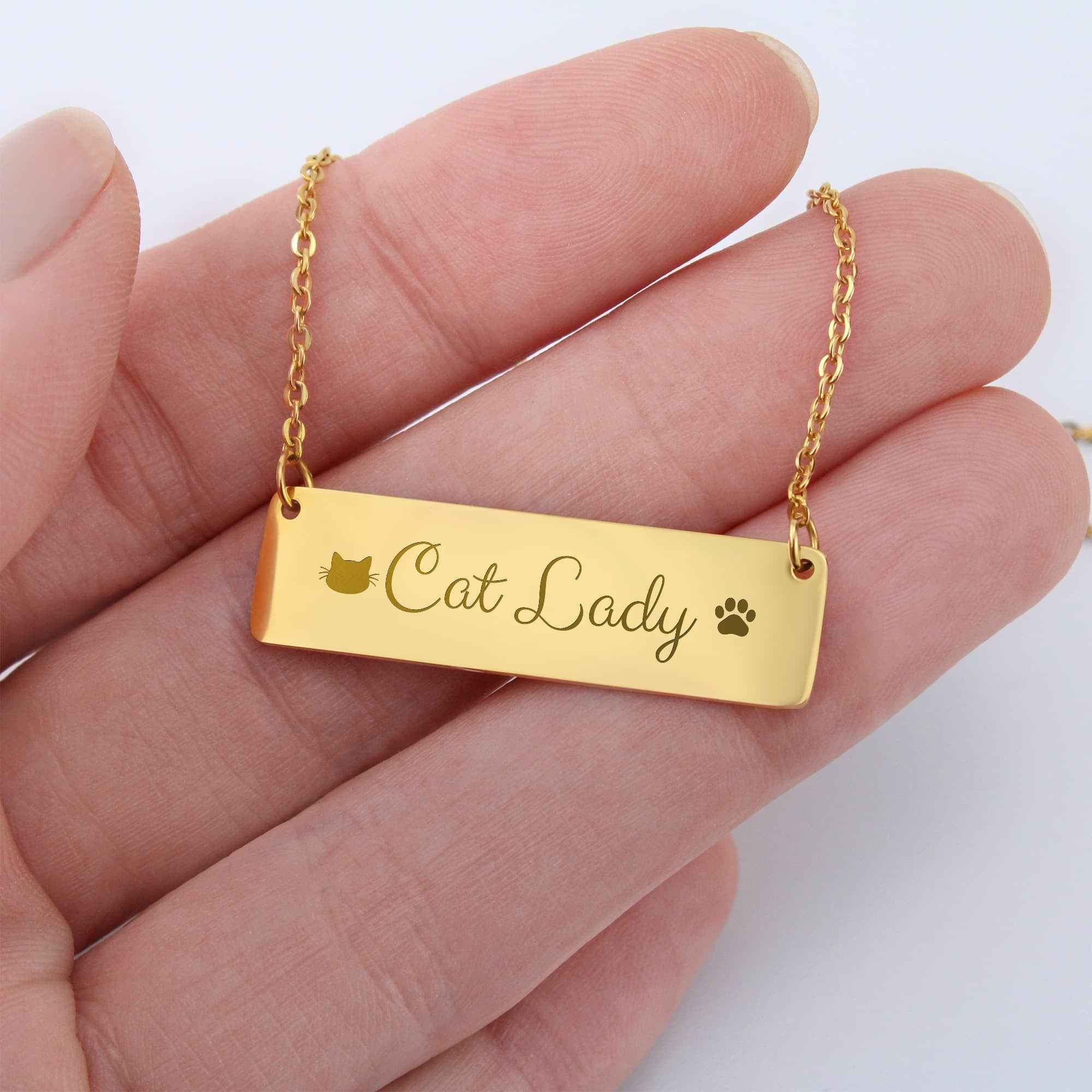Cat Lady Horizontal Bar Necklace