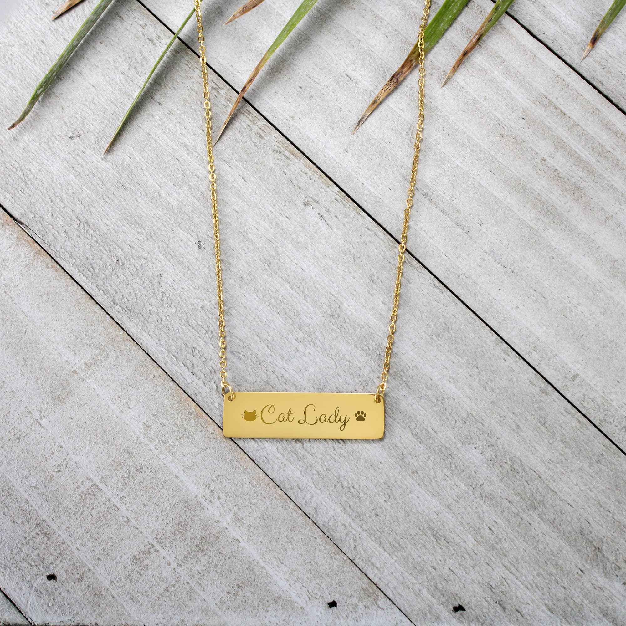 Cat Lady Horizontal Bar Necklace