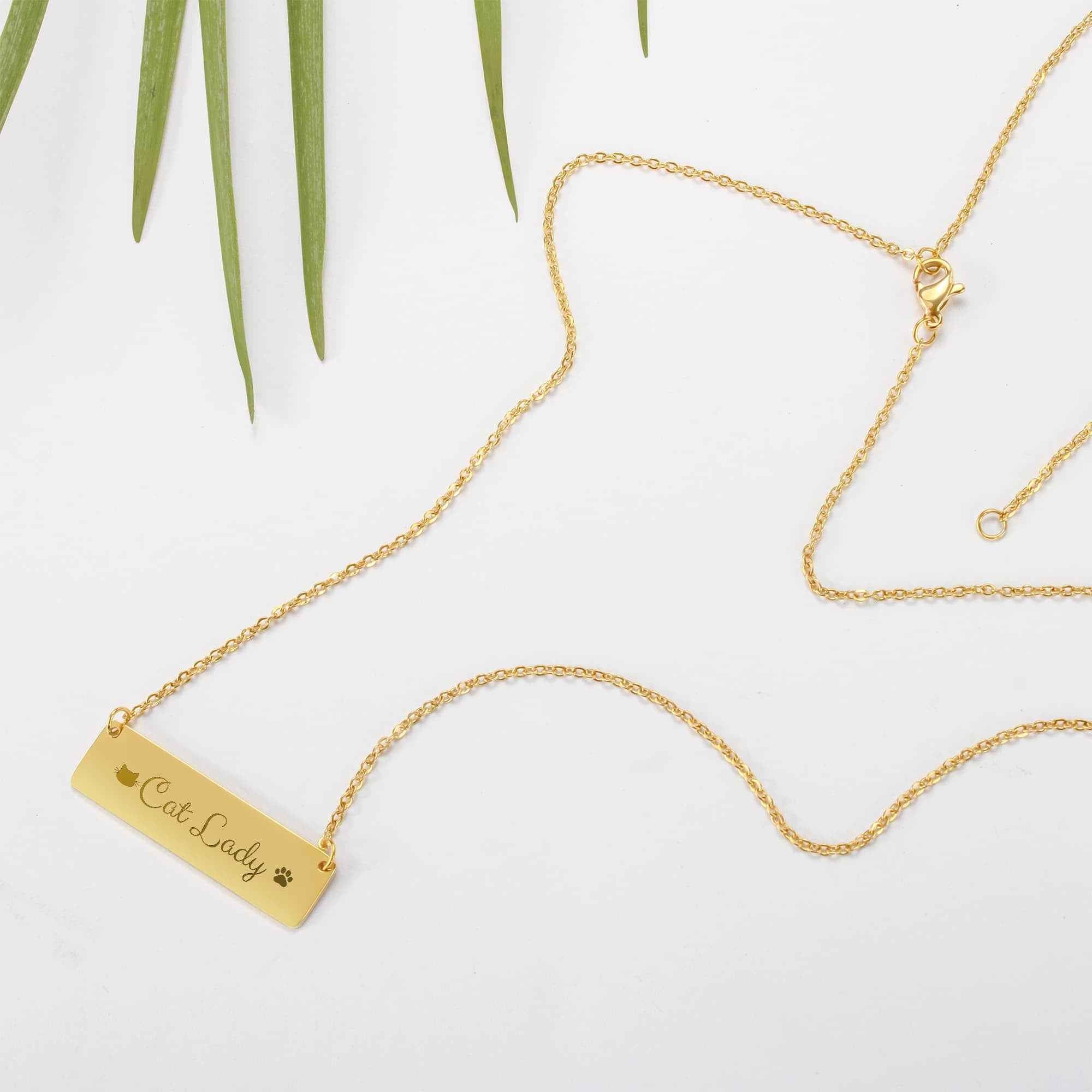 Cat Lady Horizontal Bar Necklace