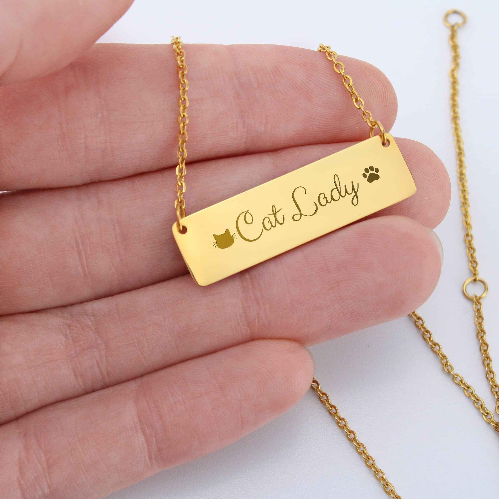 Cat Lady Horizontal Bar Necklace
