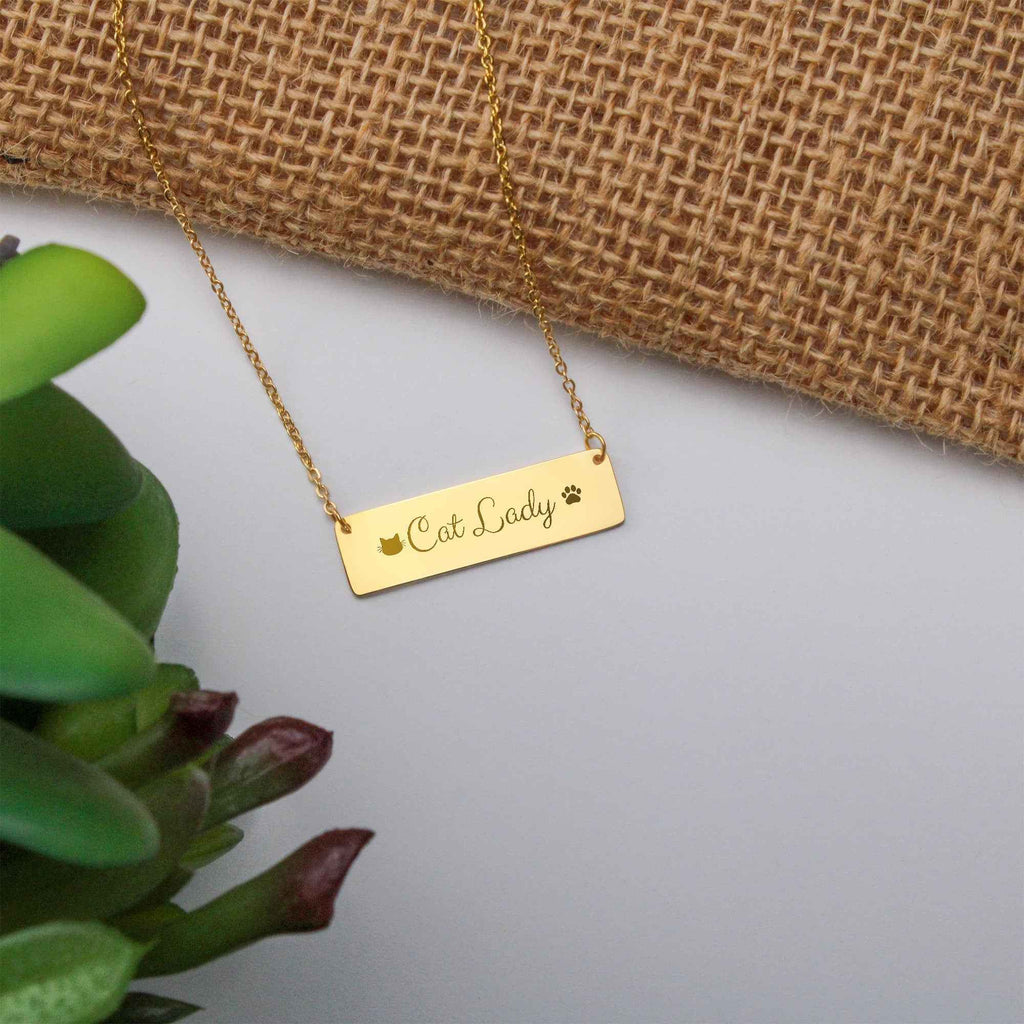 Cat Lady Horizontal Bar Necklace