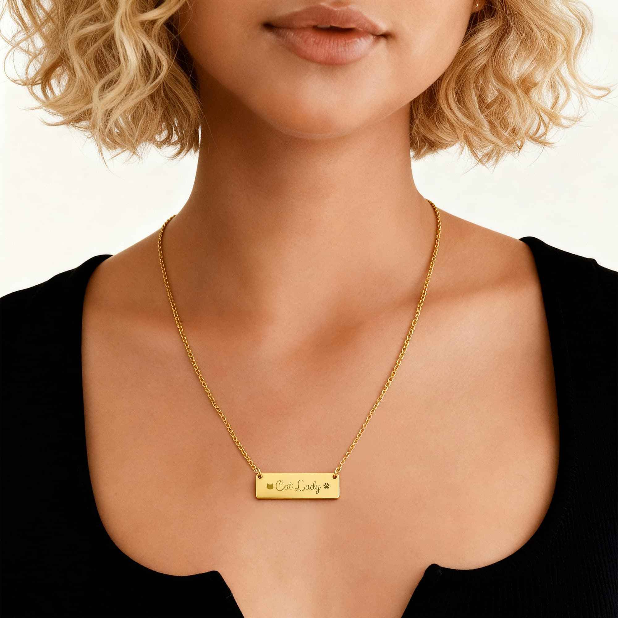 Cat Lady Horizontal Bar Necklace