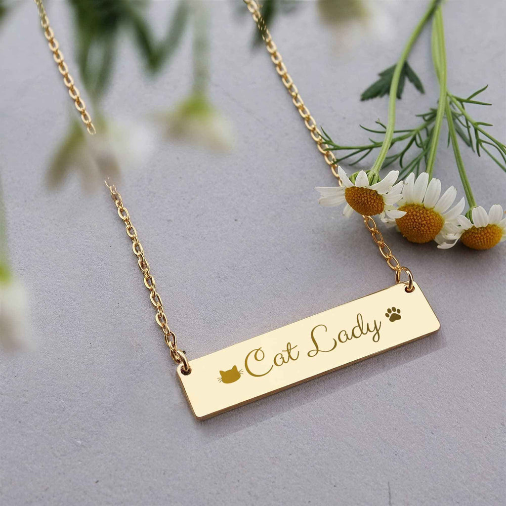Cat Lady Horizontal Bar Necklace