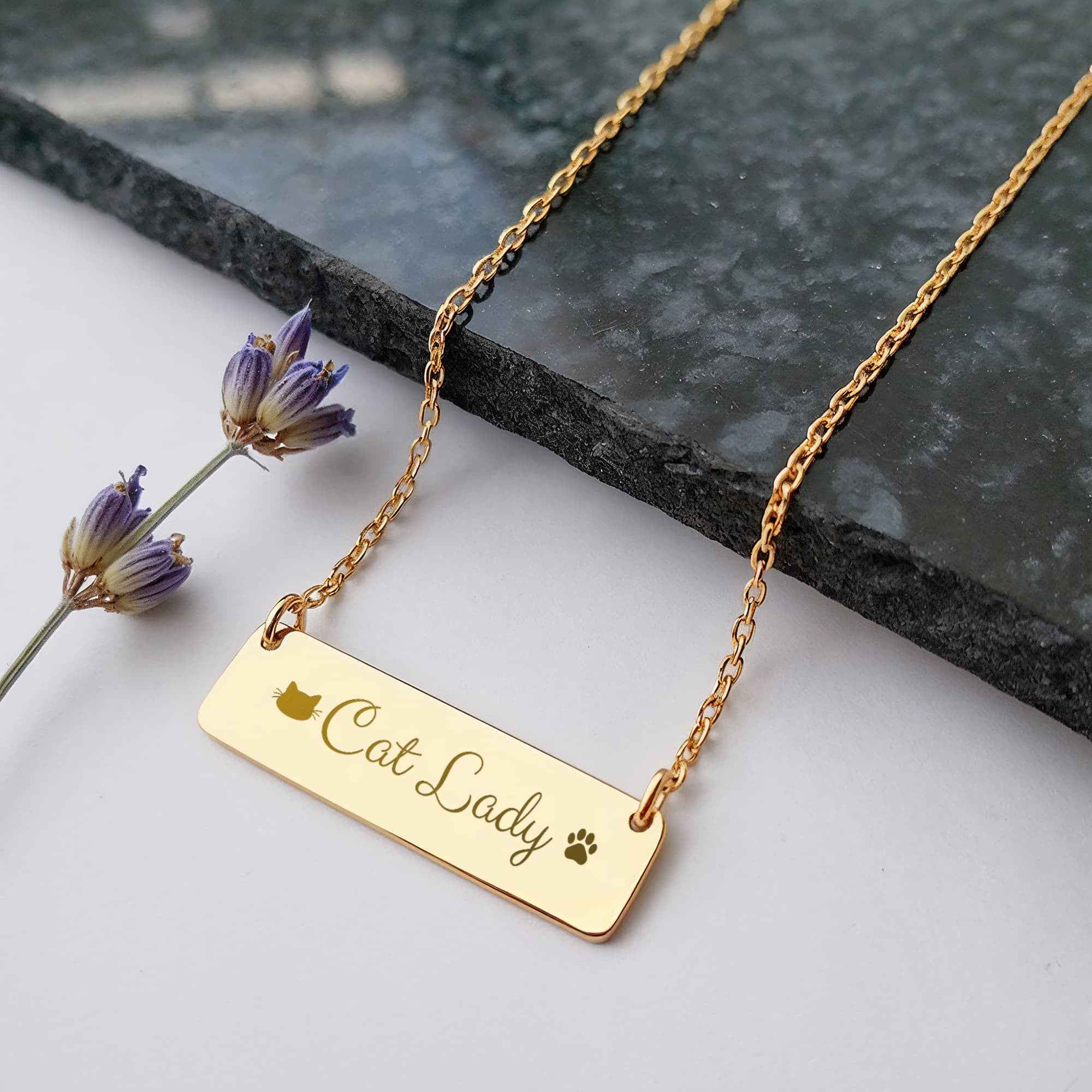 Cat Lady Horizontal Bar Necklace