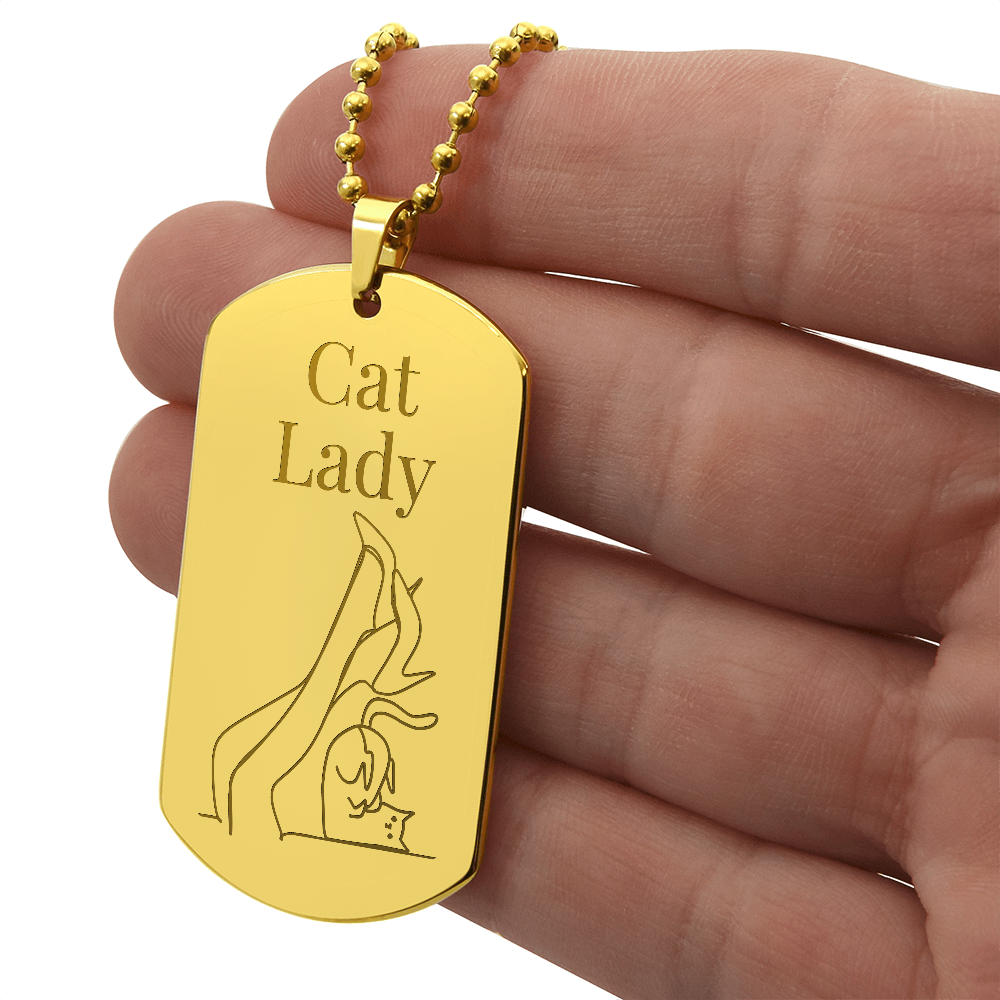 Cat Lady Legs Engraved Necklace
