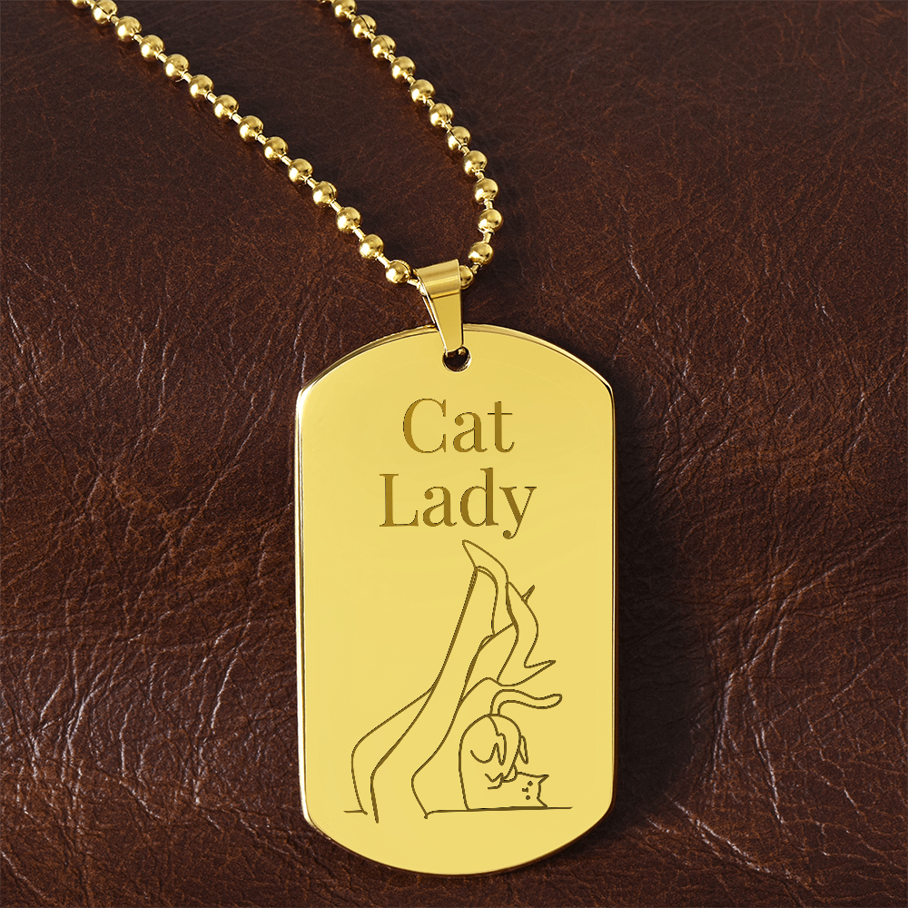 Cat Lady Legs Engraved Necklace