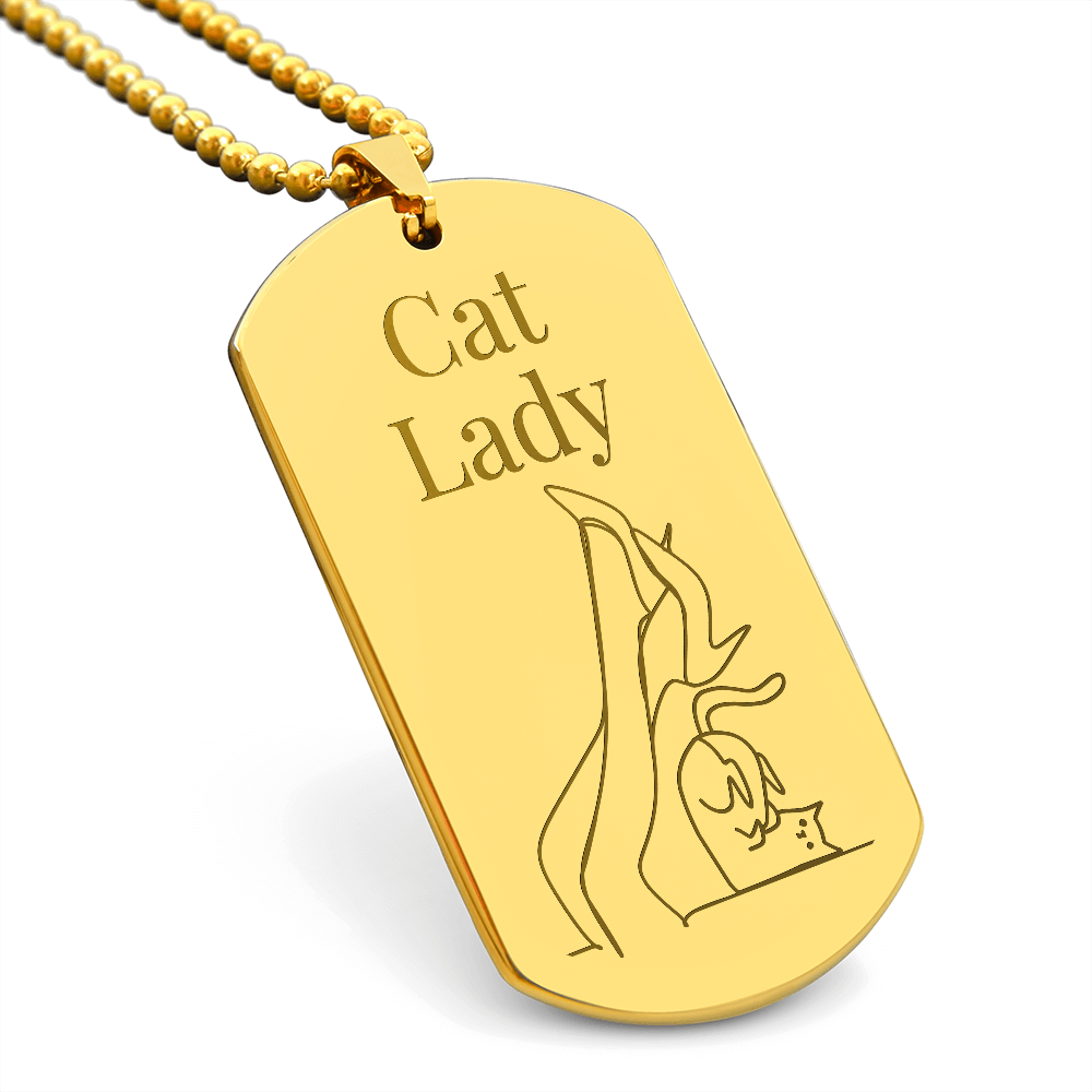 Cat Lady Legs Engraved Necklace