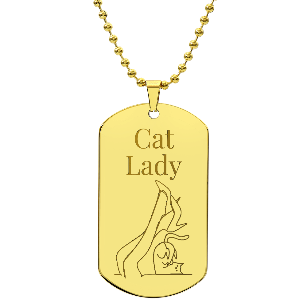 Cat Lady Legs Engraved Necklace