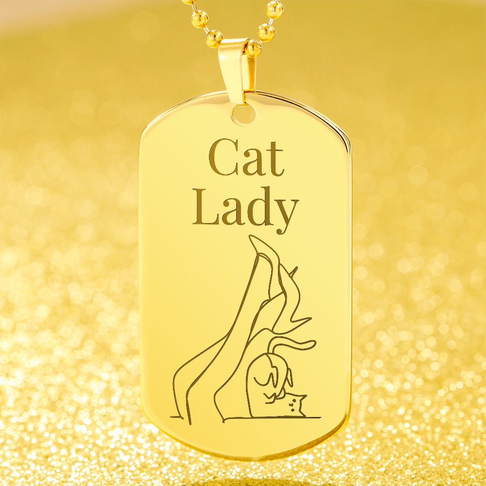 Cat Lady Legs Engraved Necklace