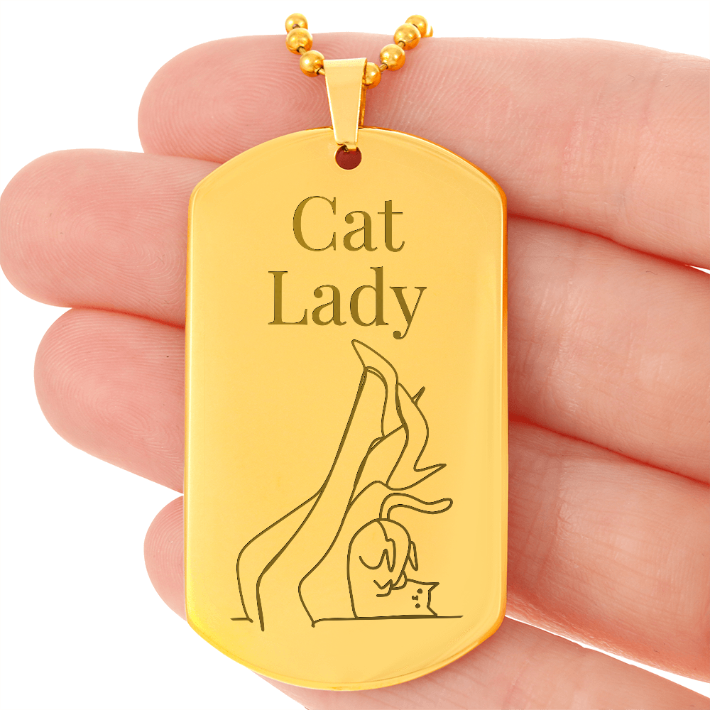 Cat Lady Legs Engraved Necklace